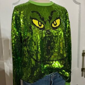 Green Sequin Grinch Sweater